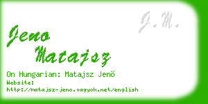 jeno matajsz business card