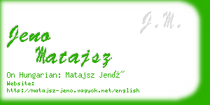 jeno matajsz business card